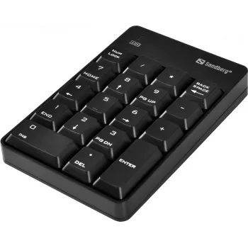 Sandberg Wireless Numeric Keypad 2, RF Wireless, 18, Laptop/PC, Czarny