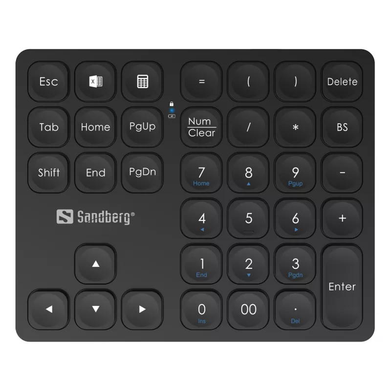 Klawiatura numeryczna Sandberg Wireless Numeric Keypad Pro Membrane 36 klawiszy