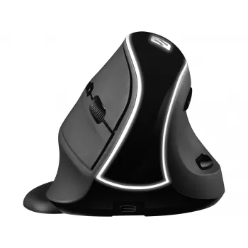 Sandberg Wireless Vertical mysz Pro, Praworęczna, Konstrukcja pionowa, Optyczny, RF Wireless, 1600 DPI, Czarny