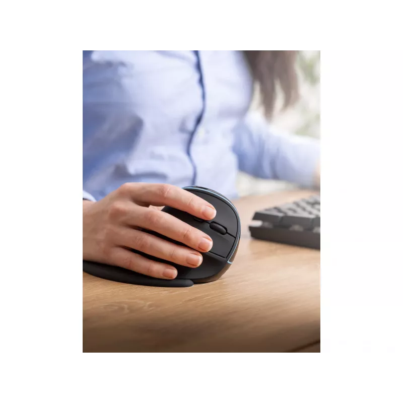 Sandberg Wireless Vertical mysz Pro, Praworęczna, Konstrukcja pionowa, Optyczny, RF Wireless, 1600 DPI, Czarny