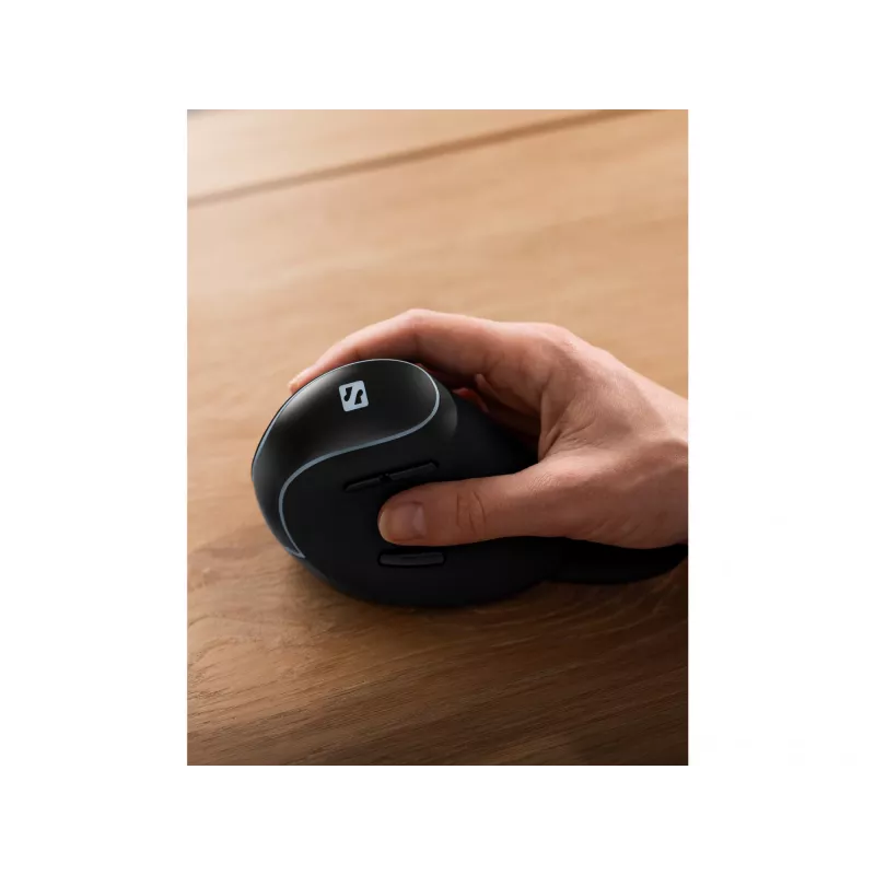 Sandberg Wireless Vertical mysz Pro, Praworęczna, Konstrukcja pionowa, Optyczny, RF Wireless, 1600 DPI, Czarny