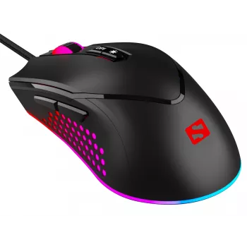 Sandberg Azazinator mysz 6400, dla prawej ręki, USB Typ-A, 6400 DPI, czarny