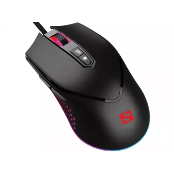 Sandberg Azazinator mysz 6400, dla prawej ręki, USB Typ-A, 6400 DPI, czarny