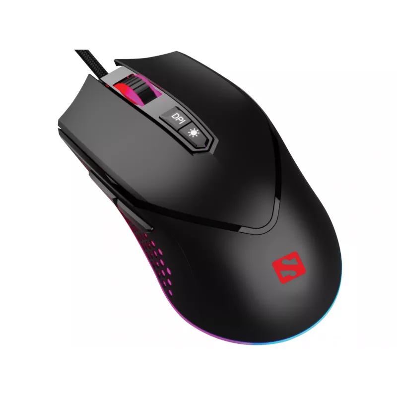 Sandberg Azazinator mysz 6400, dla prawej ręki, USB Typ-A, 6400 DPI, czarny