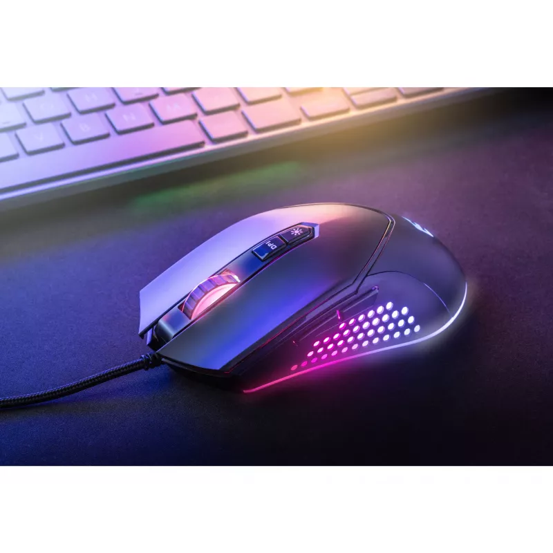 Sandberg Azazinator mysz 6400, dla prawej ręki, USB Typ-A, 6400 DPI, czarny