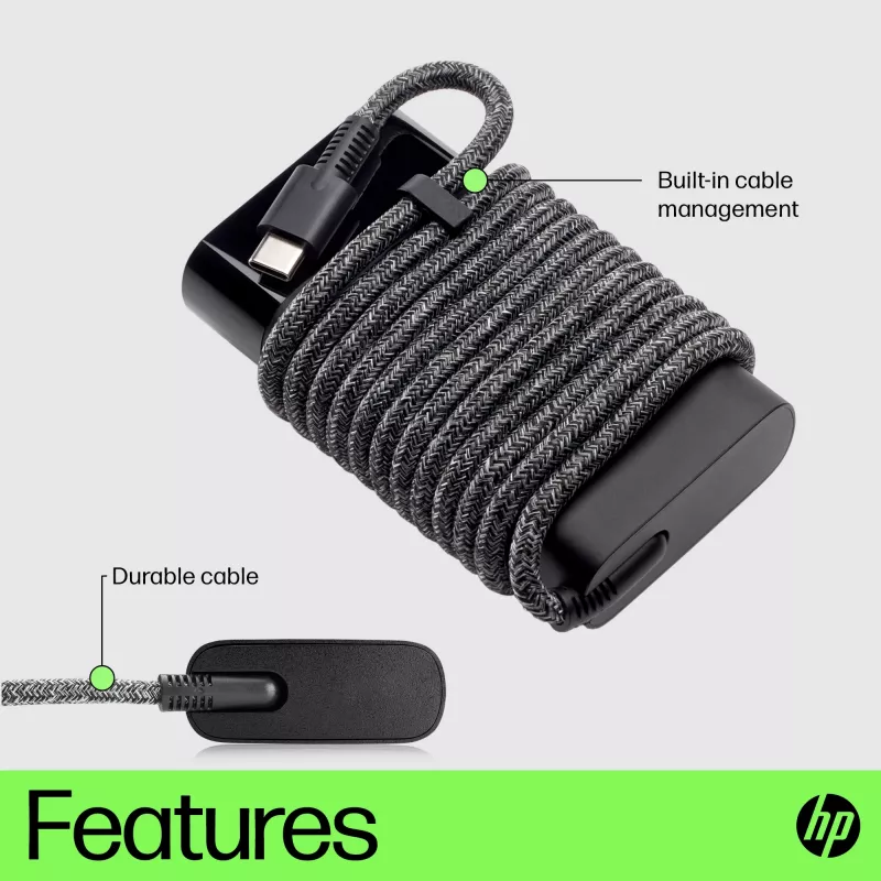HP USB-C 65W Ładowarka do laptopa, Laptop, Wewnętrzny, 90 V, 47 - 63 Hz, 65 W, 5 - 20 V