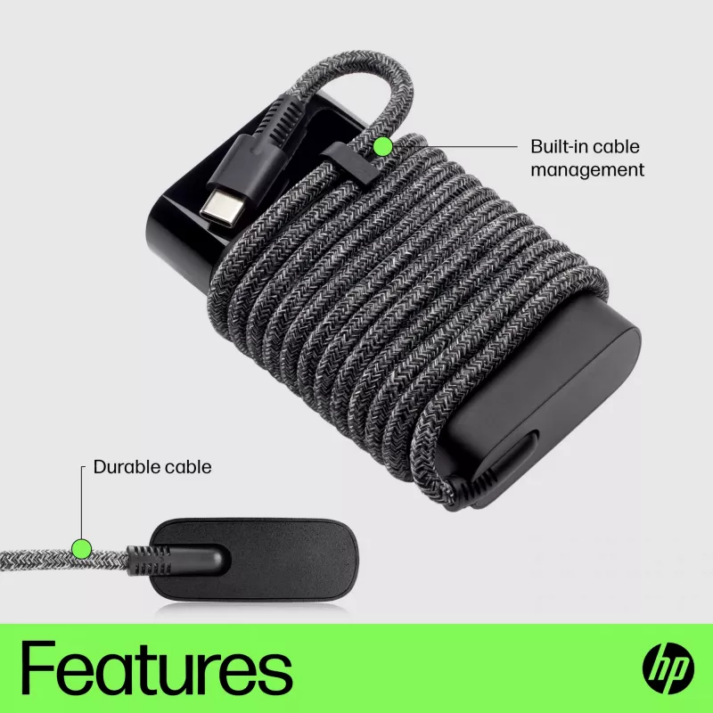 HP USB-C 65W Ładowarka do laptopa, Laptop, Wewnętrzny, 90 V, 47 - 63 Hz, 65 W, 5 - 20 V