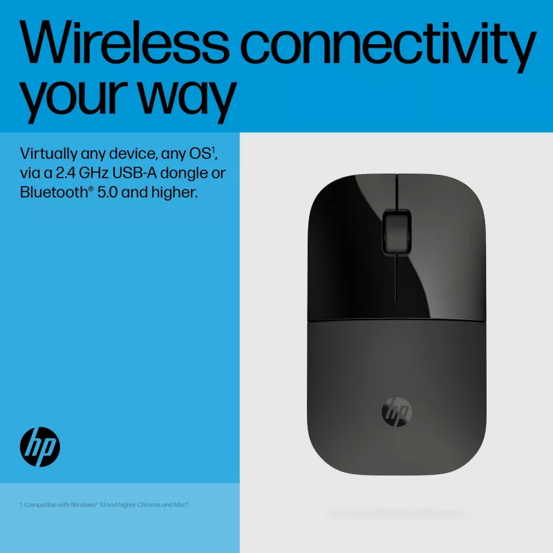 HP Z3700 Dual Czarny mysz, symetryczna, RF Wireless, 1600 DPI, Czarny
