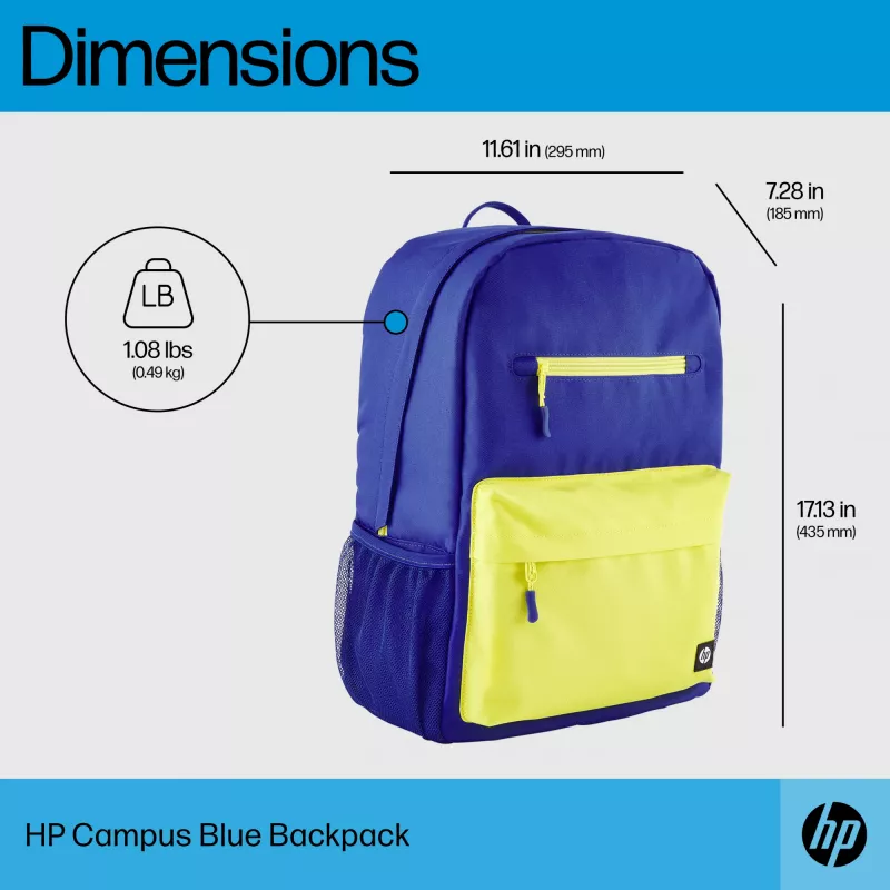 HP Campus niebieski Backpack, Plecak, 39,6 cm (15,6 cala), 490 g