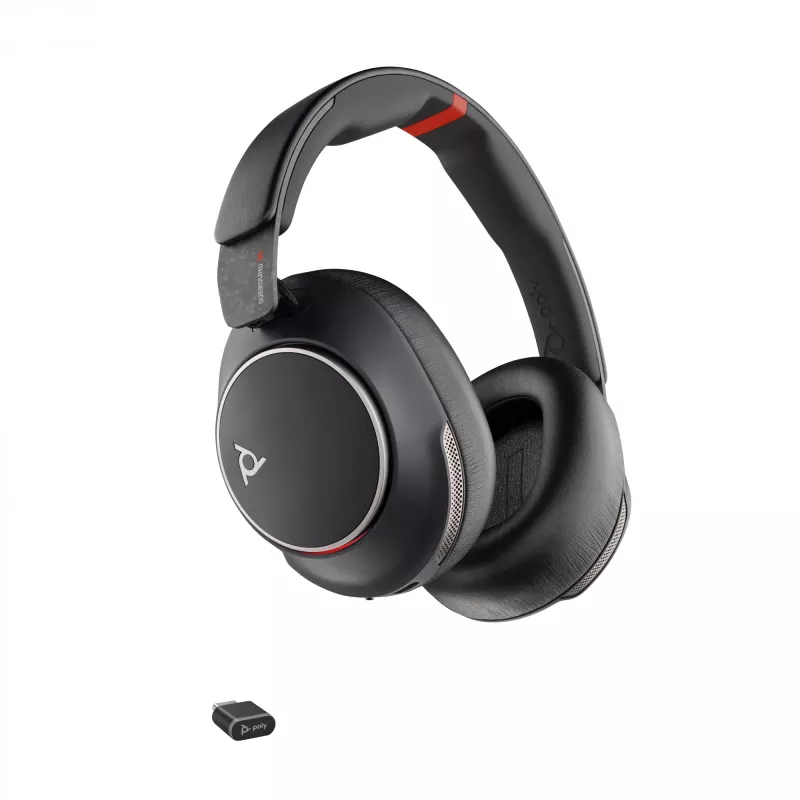 HP Poly Voyager Surround 85 UC USB-C Headset +USB-C/A Adapter +Charging Stand