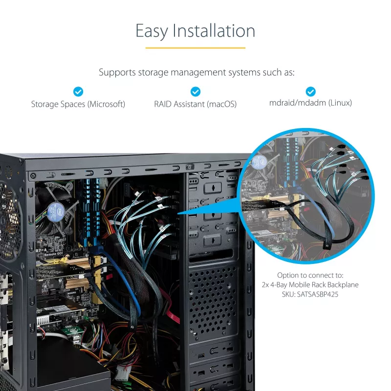 StarTech.com 8-portowa karta SATA PCIe - Karta rozszerzeń SATA PCI Express 6 Gb/s z 4 kontrolerami hosta - Kontroler SATA PCIe - PCI-e x4 Gen 2 na SATA III - SATA HDD/SSD
