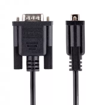 StarTech.com 3m RS232 Szeregowy kabel null modem, kabel krosowany z ekranowaniem Al-Mylar, kabel portu szeregowego COM DB9 żeński na męski, kompatybilny z urządzeniami DTE, czarny, F/M