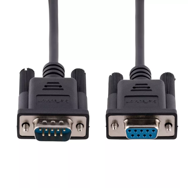 StarTech.com 3m RS232 Szeregowy kabel null modem, kabel krosowany z ekranowaniem Al-Mylar, kabel portu szeregowego COM DB9 żeński na męski, kompatybilny z urządzeniami DTE, czarny, F/M