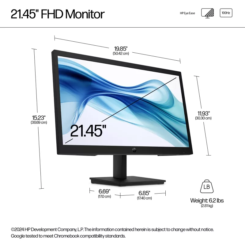Monitor HP Series 3 Pro 21,45 cala FHD - 322pv, 54,5 cm (21,4 cala), 1920 x 1080 pikseli, Full HD, LCD, 5 ms, Czarny