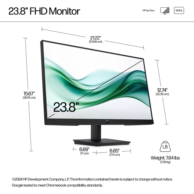 Monitor HP Series 3 Pro 23,8 cala FHD - 324pv, 60,5 cm (23,8 cala), 1920 x 1080 pikseli, Full HD, LCD, 5 ms, Czarny