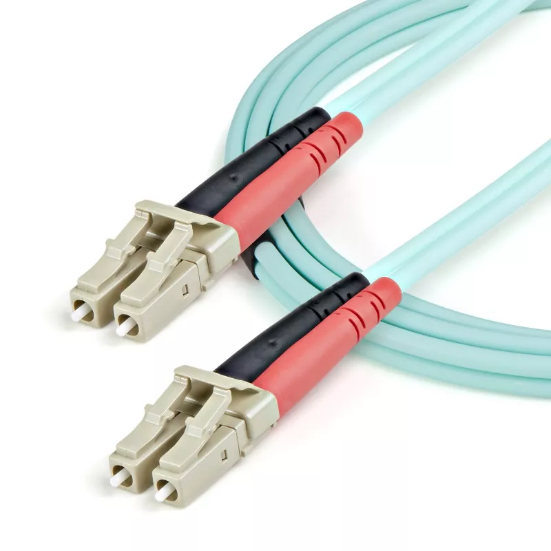 StarTech.com 1m (3ft) LC/UPC do LC/UPC OM3 wielomodowy kabel światłowodowy, pełny dupleks 50/125µm kabel zipcord, 100G, niska tłumienność wtrąceniowa, złącze światłowodowe LSZH