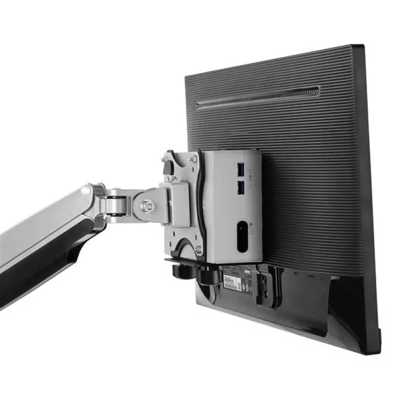 StarTech.com Uchwyt do Thin Clienta - Wspornik montażowy VESA, Uchwyt na CPU montowany na stojaku monitora, Mały desktop, 5 kg, 75 x 75,100 x 100 mm, Czarny, Plastik, Stal