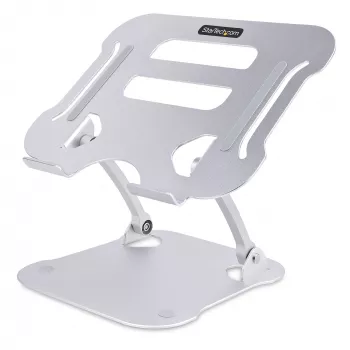 StarTech.com Stojak na laptopa na biurko, Ergonomiczny stojak na laptopa z regulacją wysokości, Aluminiowy, Przenośny, Wytrzymuje do 22 funtów (10 kg), Składany uchwyt na laptopa na biurko - Podstawka/podnośnik pod notebooka pod kątem