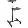 StarTech.com Mobilny stojak/wózek na projektor i laptopa — wytrzymały przenośny stojak na projektor (2 półki, każda udźwig 22 funty/10 kg) — wózek prezentacyjny na kółkach z regulacją wysokości i blokadą