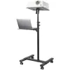 StarTech.com Mobilny stojak/wózek na projektor i laptopa — wytrzymały przenośny stojak na projektor (2 półki, każda udźwig 22 funty/10 kg) — wózek prezentacyjny na kółkach z regulacją wysokości i blokadą