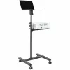 StarTech.com Mobilny stojak/wózek na projektor i laptopa — wytrzymały przenośny stojak na projektor (2 półki, każda udźwig 22 funty/10 kg) — wózek prezentacyjny na kółkach z regulacją wysokości i blokadą
