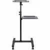 StarTech.com Mobilny stojak/wózek na projektor i laptopa — wytrzymały przenośny stojak na projektor (2 półki, każda udźwig 22 funty/10 kg) — wózek prezentacyjny na kółkach z regulacją wysokości i blokadą