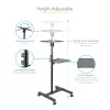 StarTech.com Mobilny stojak/wózek na projektor i laptopa — wytrzymały przenośny stojak na projektor (2 półki, każda udźwig 22 funty/10 kg) — wózek prezentacyjny na kółkach z regulacją wysokości i blokadą