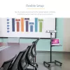 StarTech.com Mobilny stojak/wózek na projektor i laptopa — wytrzymały przenośny stojak na projektor (2 półki, każda udźwig 22 funty/10 kg) — wózek prezentacyjny na kółkach z regulacją wysokości i blokadą