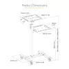 StarTech.com Mobilny stojak/wózek na projektor i laptopa — wytrzymały przenośny stojak na projektor (2 półki, każda udźwig 22 funty/10 kg) — wózek prezentacyjny na kółkach z regulacją wysokości i blokadą