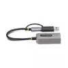 StarTech.com Adapter USB-C na Ethernet z kluczem USB-A, 10/100/1000 Mb/s, Adapter sieciowy USB 3.0 na Gigabit Ethernet, Dołączony kabel 15 cm, Adapter USB GbE