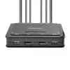 StarTech.com 2-Portowy Kompaktowy Przełącznik KVM Dual-Monitor DisplayPort, 4K 60Hz, z Wbudowanymi Kablami USB-A/DisplayPort/Audio 1,5m, Zasilany z Magistrali – Przełączanie Zdalnym Przyciskiem/Skrotami Klawiszowymi