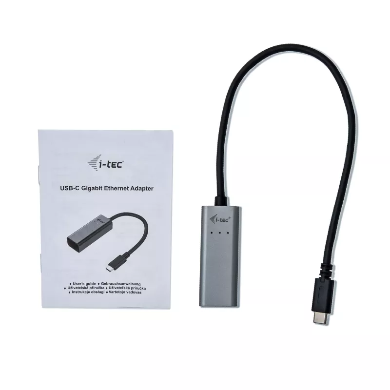 i-tec Metal USB-C Gigabit Ethernet Adapter, Wired, USB Type-C, Ethernet, 1000 Mbit/s, szary