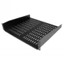 StarTech.com Półka do szafy serwerowej 2U - Uniwersalna wentylowana półka wspornikowa do montażu w szafie rack 19 inch - stal o dużej wytrzymałości - udźwig 22,6 kg - głębokość 16 inch, czarna
