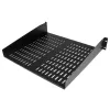 StarTech.com Półka do szafy serwerowej 2U - Uniwersalna wentylowana półka wspornikowa do montażu w szafie rack 19 inch - stal o dużej wytrzymałości - udźwig 22,6 kg - głębokość 16 inch, czarna