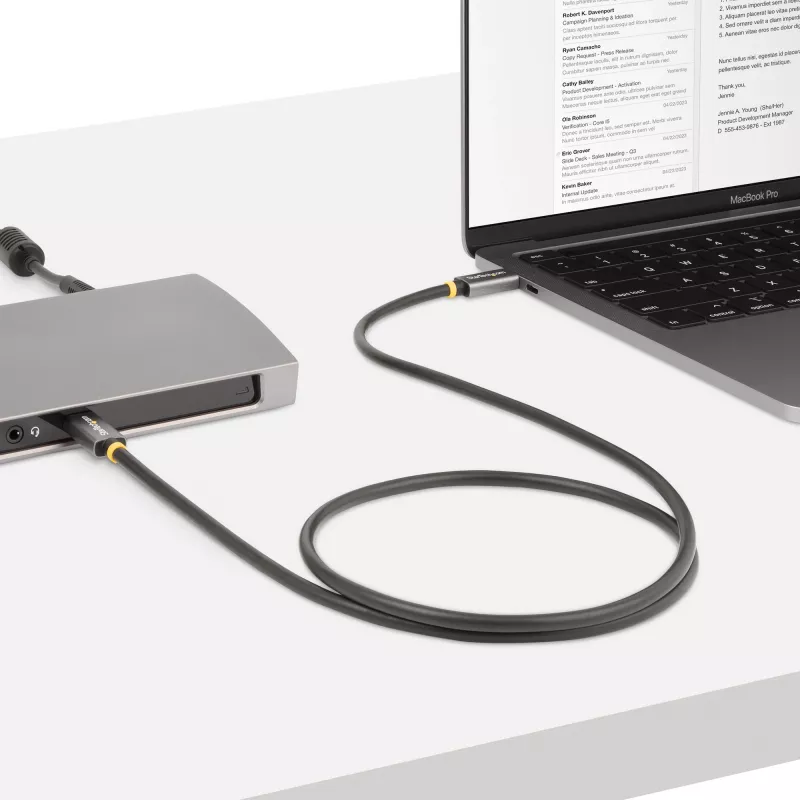 StarTech.com Kabel USB4 0,9 m (1 m), certyfikowany przez USB-IF kabel USB-C, 40 Gb/s, kabel do przesyłania danych USB typu C, zasilanie Power Delivery 100 W, 8K 60 Hz, kompatybilny z Thunderbolt 4/3/USB 3.2