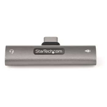 StarTech.com USB C Audio & Charge Adapter - adapter audio USB-C z gniazdem słuchawkowym/zestawem słuchawkowym TRRS 3,5 mm i ładowarką przelotową USB Type-C Power Delivery 60 W - do telefonu/tabletu/laptopa USB-C