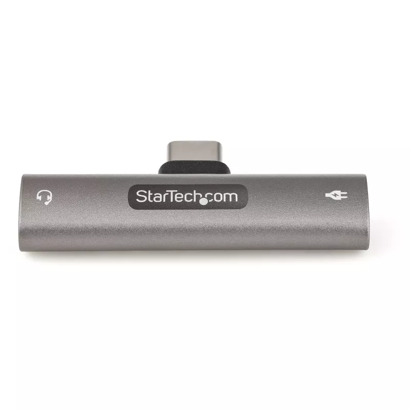 StarTech.com USB C Audio & Charge Adapter - adapter audio USB-C z gniazdem słuchawkowym/zestawem słuchawkowym TRRS 3,5 mm i ładowarką przelotową USB Type-C Power Delivery 60 W - do telefonu/tabletu/laptopa USB-C