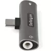 StarTech.com USB C Audio & Charge Adapter - adapter audio USB-C z gniazdem słuchawkowym/zestawem słuchawkowym TRRS 3,5 mm i ładowarką przelotową USB Type-C Power Delivery 60 W - do telefonu/tabletu/laptopa USB-C