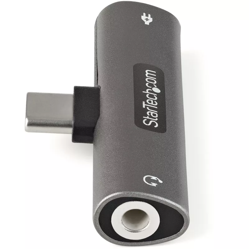 StarTech.com USB C Audio & Charge Adapter - adapter audio USB-C z gniazdem słuchawkowym/zestawem słuchawkowym TRRS 3,5 mm i ładowarką przelotową USB Type-C Power Delivery 60 W - do telefonu/tabletu/laptopa USB-C