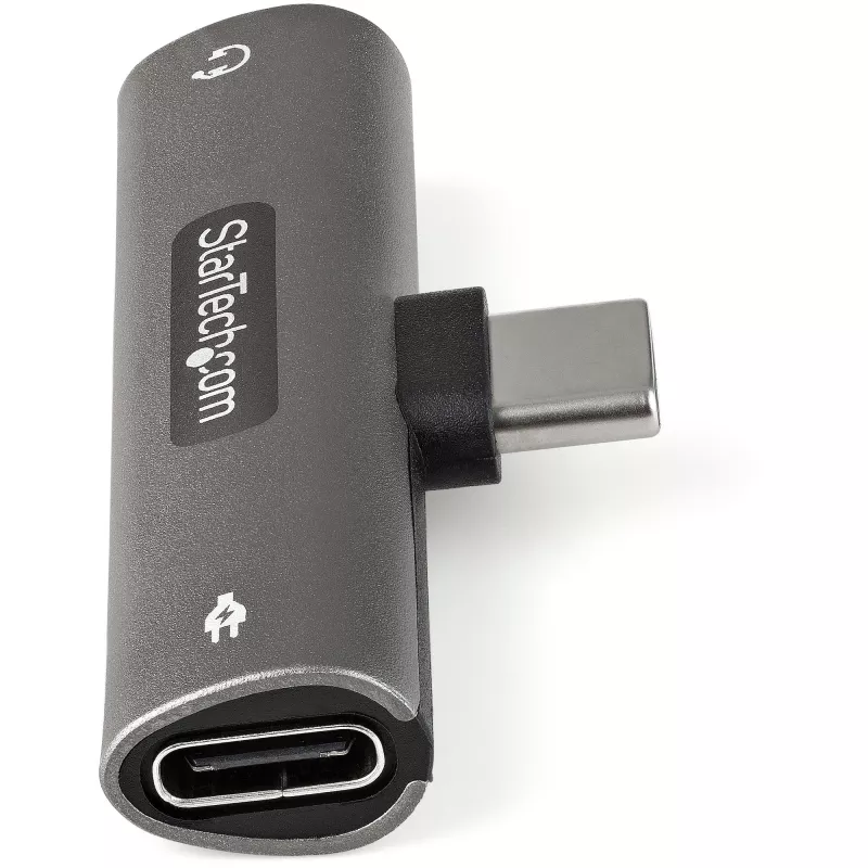StarTech.com USB C Audio & Charge Adapter - adapter audio USB-C z gniazdem słuchawkowym/zestawem słuchawkowym TRRS 3,5 mm i ładowarką przelotową USB Type-C Power Delivery 60 W - do telefonu/tabletu/laptopa USB-C