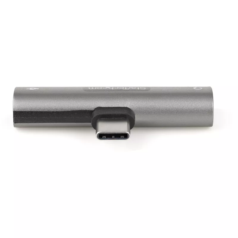 StarTech.com USB C Audio & Charge Adapter - adapter audio USB-C z gniazdem słuchawkowym/zestawem słuchawkowym TRRS 3,5 mm i ładowarką przelotową USB Type-C Power Delivery 60 W - do telefonu/tabletu/laptopa USB-C