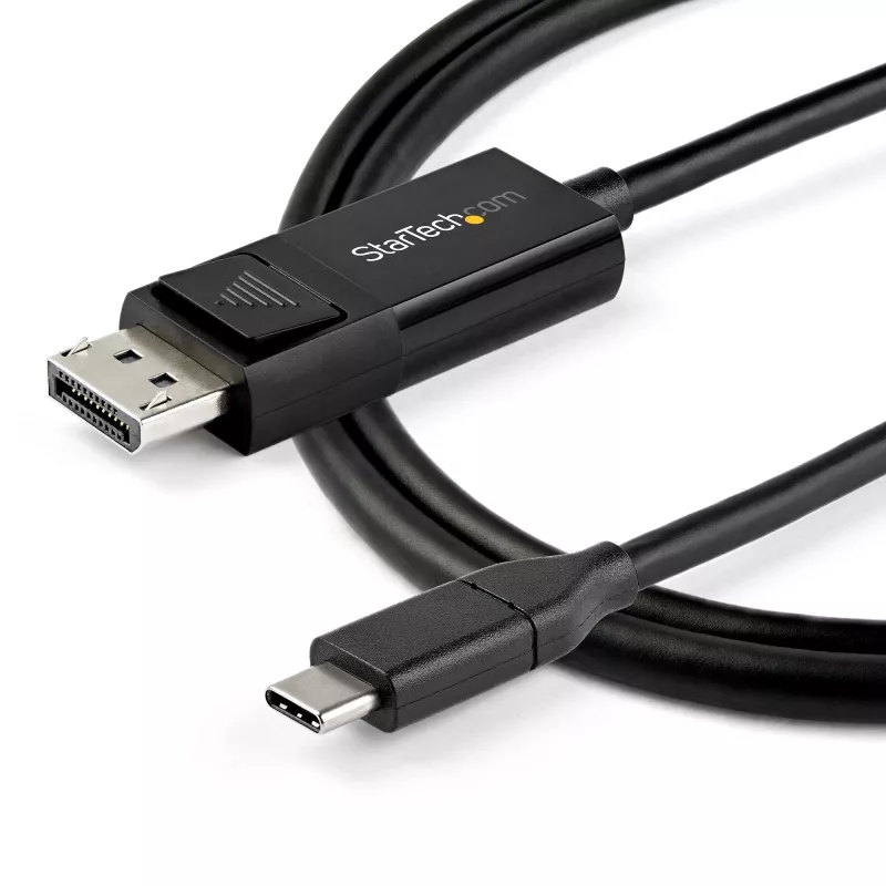 StarTech.com 6ft (2m) USB C do DisplayPort 1.4 Kabel 8K 60Hz/4K - Dwukierunkowy DP do USB-C lub USB-C do DP Odwracalny adapter kablowya wideo -HBR3/HDR/DSC - USB Type C/TB3 Kabel do monitora (CDP2DP142MBD)