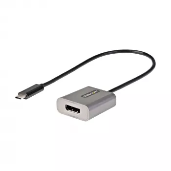 StarTech.com Adapter USB-C na DisplayPort - 8K/4K 60Hz USB-C do DisplayPort 1.4 Klucz sprzętowy - Konwerter wideo USB Type-C na DP Monitor - Współpracuje z Thunderbolt 3 - z dołączonym kablem o długości 12 cali