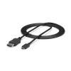 StarTech.com 1,8 m Kabel USB-C do DisplayPort 1.2 4K 60 Hz – adapter kablowya USB-C do DisplayPort HBR2 – Kabel wideo USB Type-C DP Alt Mode do monitora DP – Współpracuje z Thunderbolt 3 – Czarny