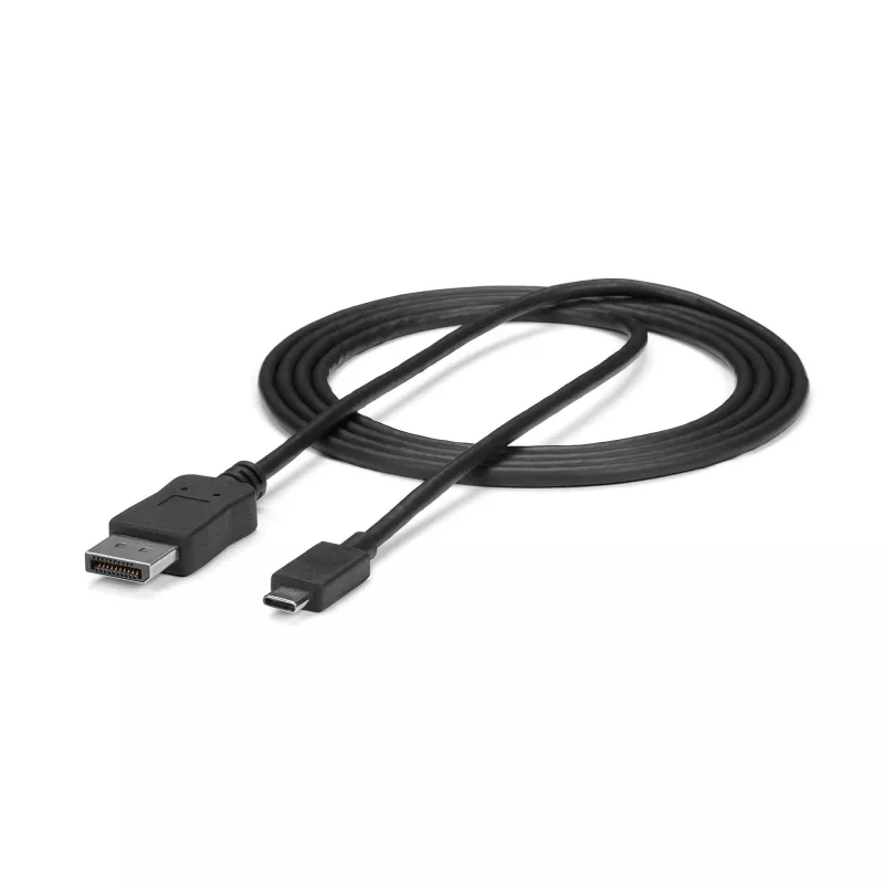 StarTech.com 1,8 m Kabel USB-C do DisplayPort 1.2 4K 60 Hz – adapter kablowya USB-C do DisplayPort HBR2 – Kabel wideo USB Type-C DP Alt Mode do monitora DP – Współpracuje z Thunderbolt 3 – Czarny