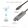 StarTech.com 3ft (1m) USB C to HDMI kabel 4K 60Hz z HDR10 – adapter kablowya wideo Ultra HD USB Type-C na 4K HDMI 2.0b – Konwerter monitora/wyświetlacza USB-C na HDMI HDR – DP 1.4 Alt Mode HBR3