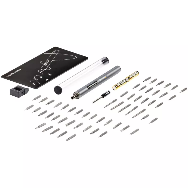StarTech.com 55-Bit Electric Precision Screwdriver Set - Portable Cordless bateria Powered Bit Driver Kit for Electronic, Laptop, Computers, Tablet & Phone Repairs - Magnetic Work Pad