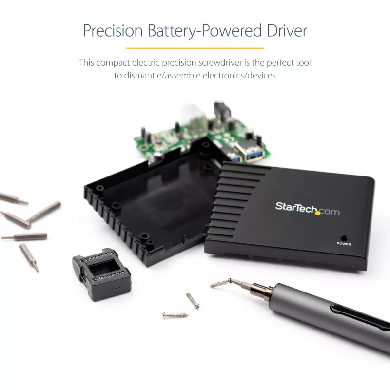 StarTech.com 55-Bit Electric Precision Screwdriver Set - Portable Cordless bateria Powered Bit Driver Kit for Electronic, Laptop, Computers, Tablet & Phone Repairs - Magnetic Work Pad