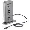 StarTech.com USB-C USB-A Dock - Hybrydowa uniwersalna stacja dokująca USB 3.0 do laptopów USB-C lub USB-A - Dwa monitory 4K 60Hz HDMI/DisplayPort - 6x USB-A, GbE - USB 3.1 Gen 1 - Windows/Mac