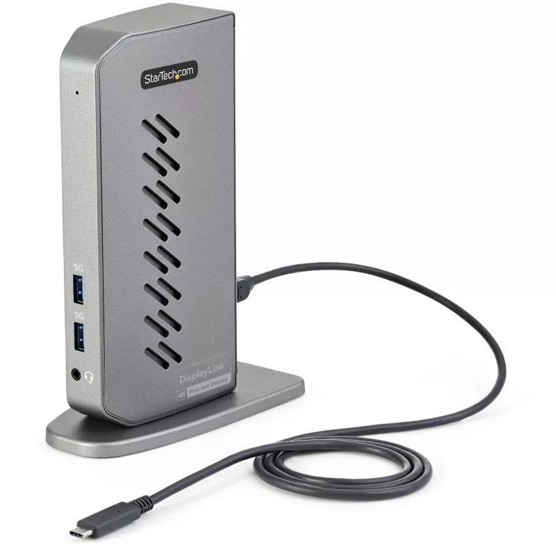 StarTech.com USB-C USB-A Dock - Hybrydowa uniwersalna stacja dokująca USB 3.0 do laptopów USB-C lub USB-A - Dwa monitory 4K 60Hz HDMI/DisplayPort - 6x USB-A, GbE - USB 3.1 Gen 1 - Windows/Mac